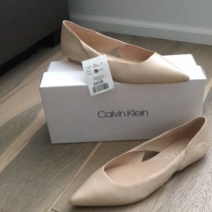 Calvin Klein, neutral flats, size 8, new with tags and box